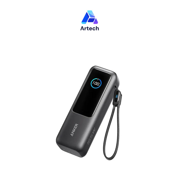 بنك الطاقة Anker (25K، 165W) مع كابل USB-C مدمج وكابلات قابلة للسحب