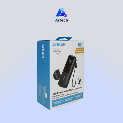 Anker Power Bank (25K, 165W) with Built-In USB-C and Retractable Cables