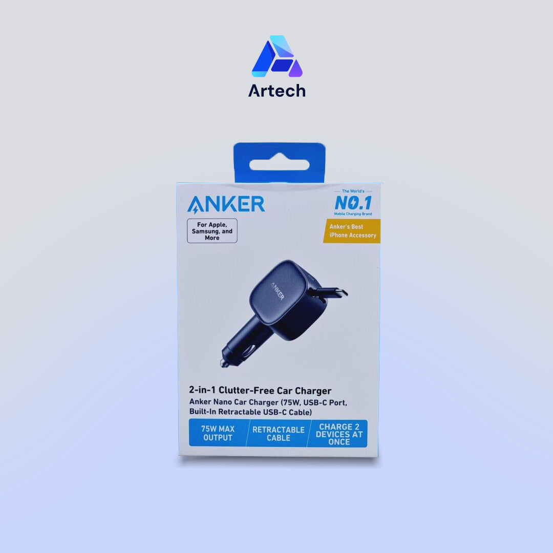 Anker Nano Car Charger with Retractable USB-C Cable